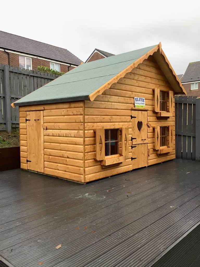 Amazing 6x10 kids upstairs playhouse 20mm Log, SUPPLIED & FITTED FOR YOU !!