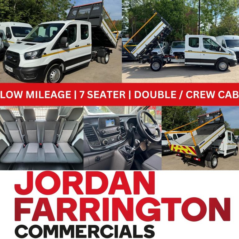2022 72 reg FORD TRANSIT 350 RWD EURO 6 DOUBLE CAB TIPPER ONE STOP ALLOY BODY