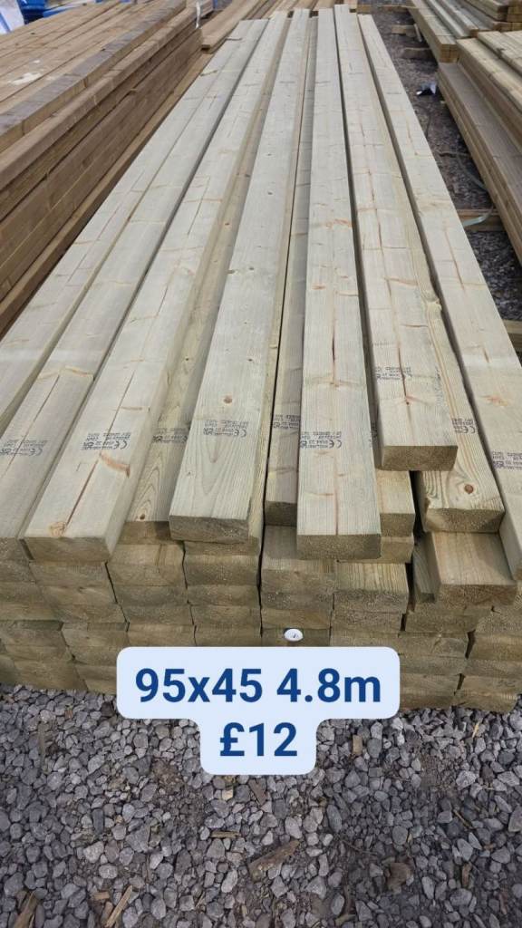 95x45 TREATED TIMBER JOISTS 4.8M