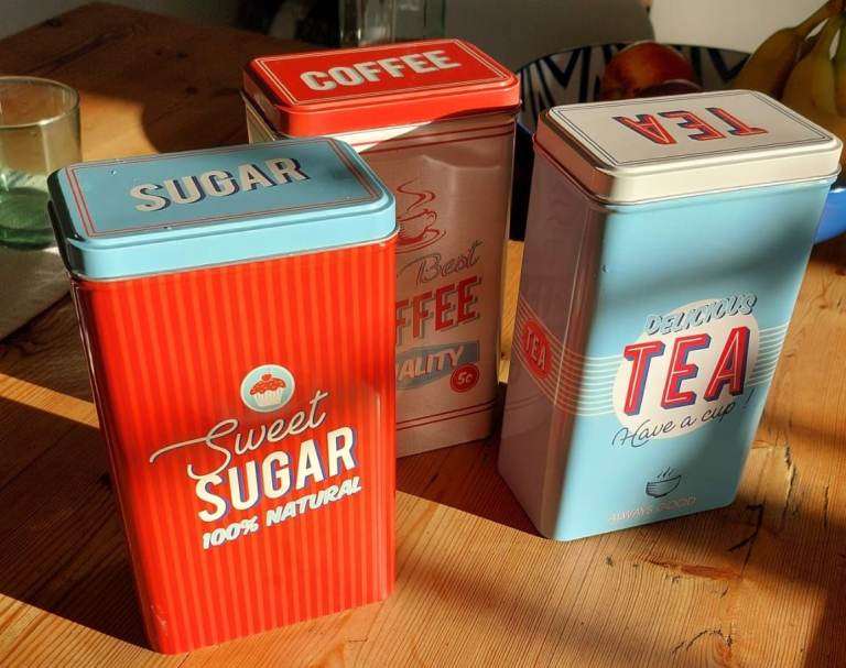 Stainless Steel Tea Coffee Sugar Tins 