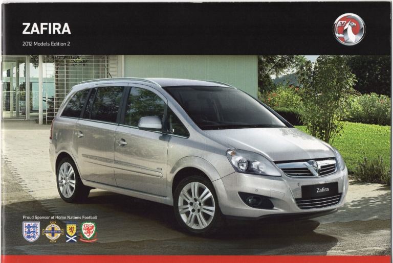 2012 Vauxhall Zafira Brochure. Collectible Condition.
