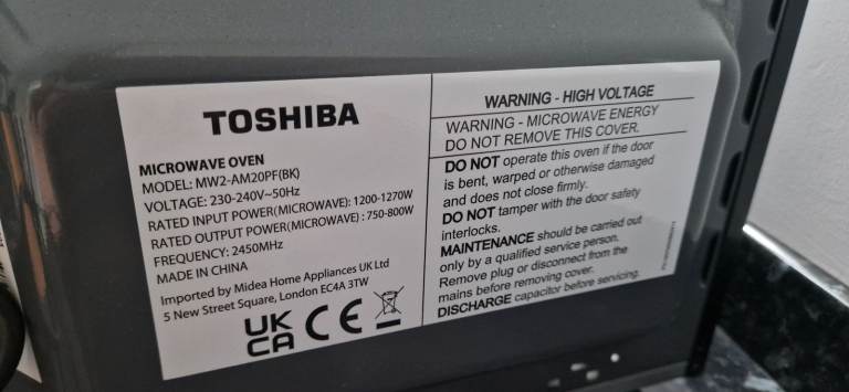 Toshiba MW2-AM20PF(BK) Microwave Oven – Good Condition