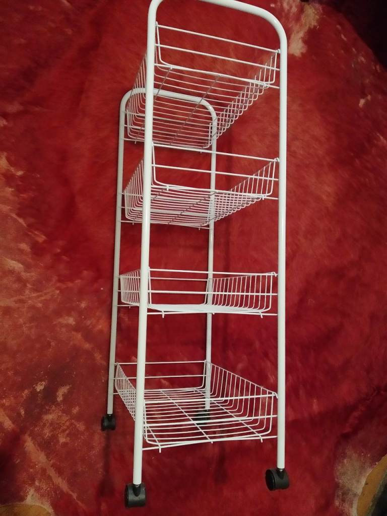 4-tier kitchen storage trolley on wheels 