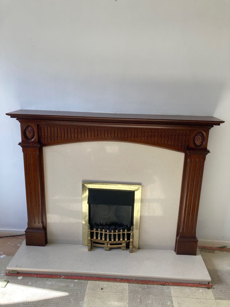 Wooden Fireplace Electric Fire – Good Condition