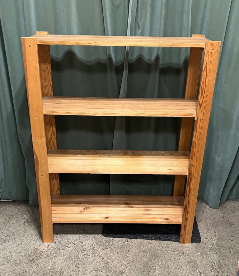 SOLID PINE SLATTED SHELVING UNIT