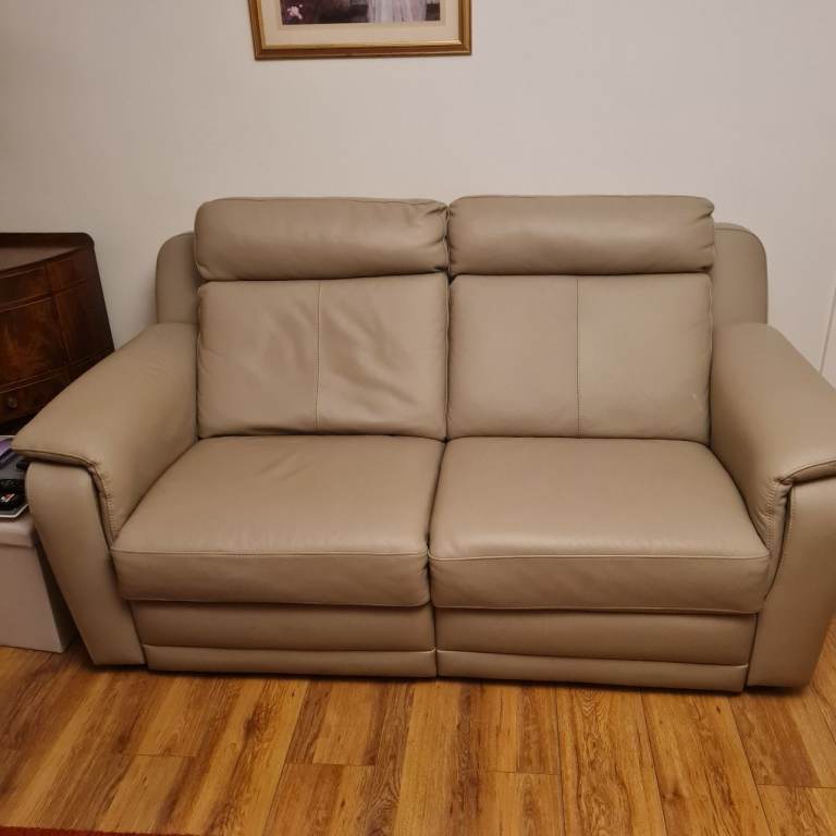 Leather 2 seater sofa and chair