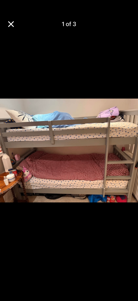 Grey bunk bed 