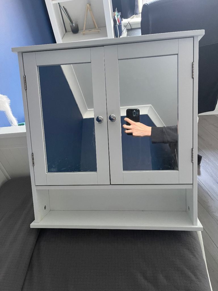 White Mirrored Bathroom Cabinet