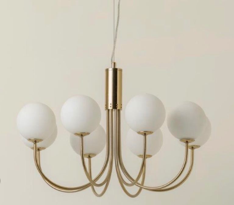 Brand new boxed brass and opal pendant chandelier 