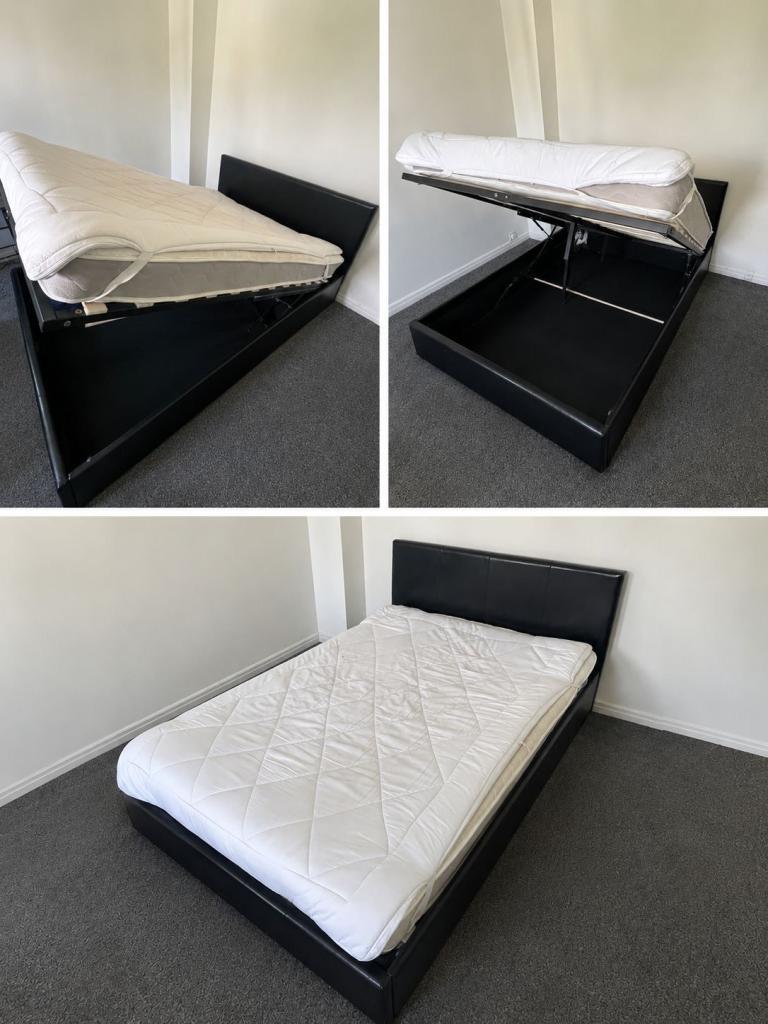 Free double bed, mattress and topper