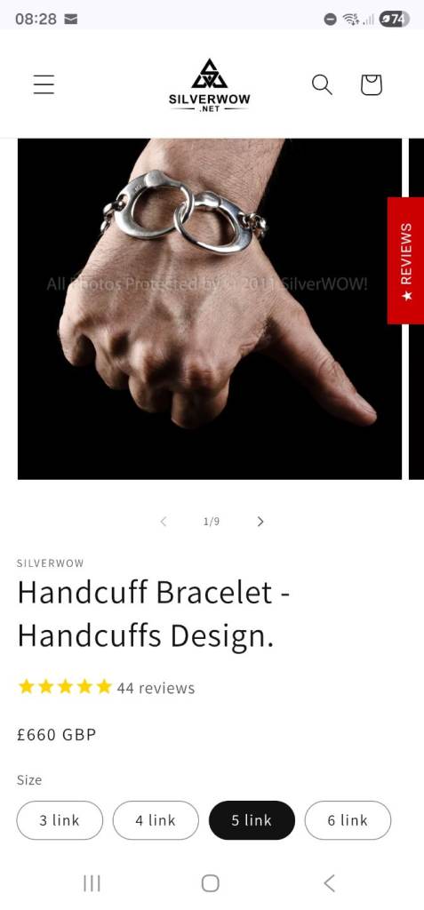 Silver Handcuff Bracelet 