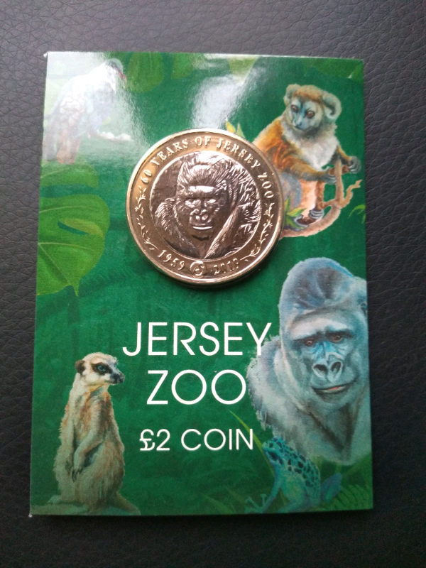 Jersey zoo 2019 £2 pound coin Rare  