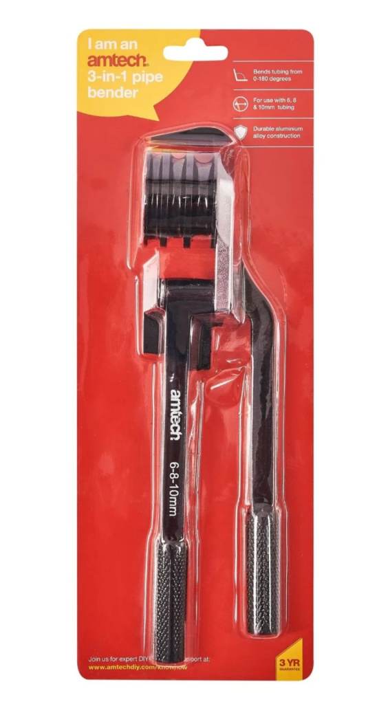 Mini Tube 3In1 Pipe Bender - Bends 6,8 & 10Mm Plumbing Brake Fuel Tubing 0-180°