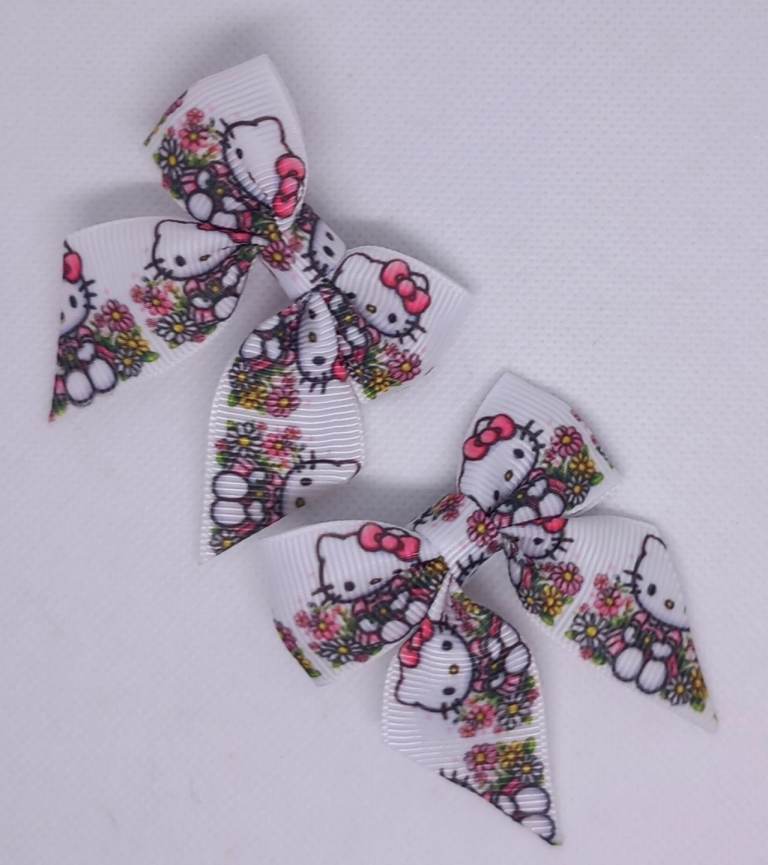 Hello kitty ribbon hairbow clips 