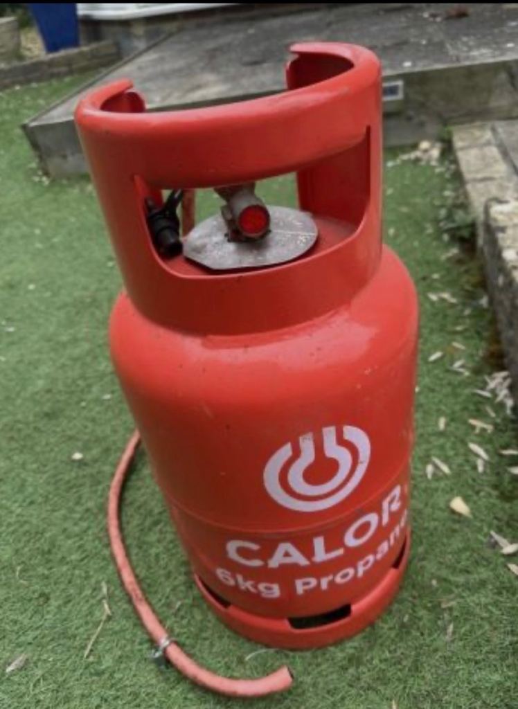Calor propane gas bottle half full