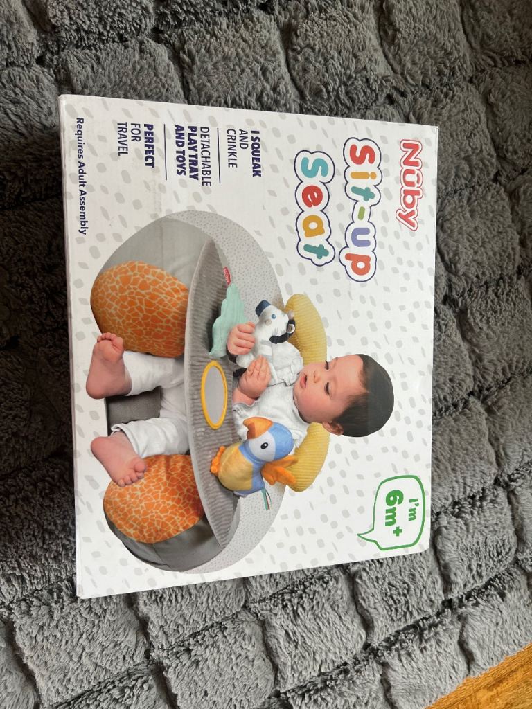 Multicoloured Nuby Sit-Up Baby Seat with Play Tray & Toys