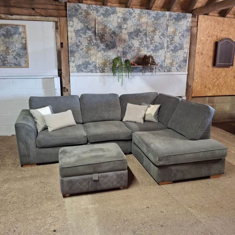 DFS CORNER SOFA WITH MATCHING FOOTSTOOL 