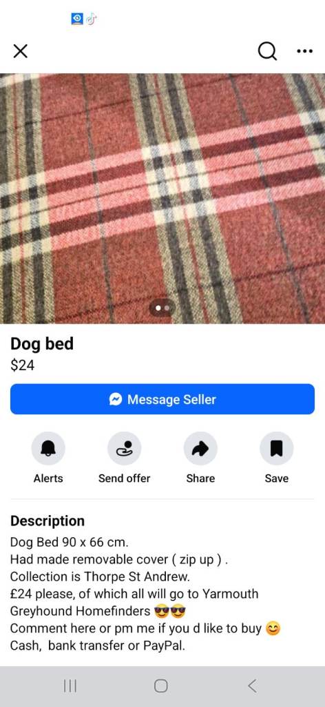 Dog bed with removal zip cover 