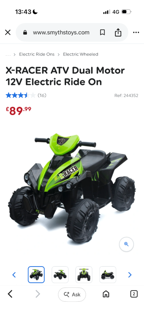 Kids ride on quad