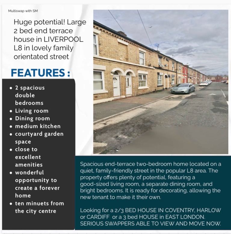 HOMESWAP ONLY! Liverpool for….see advert
