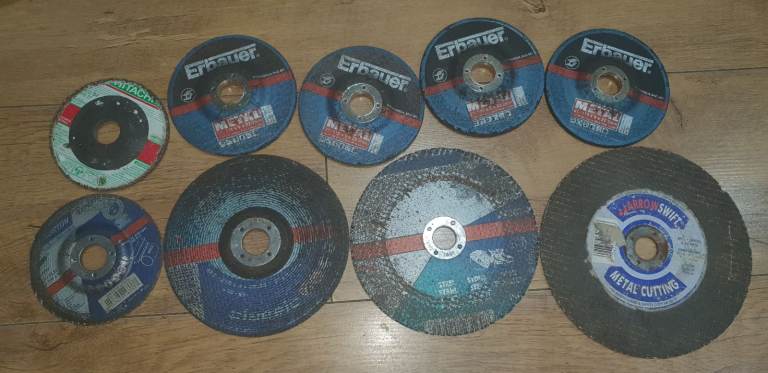 9x Various Sizes Metal Cutting Discs Disc Job Lot Erbauer Arrow Swift