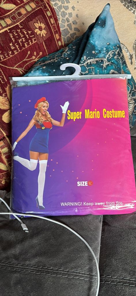 Mario Ladies Lady Workman Plumber Fancy Dress size XL (18-20)
