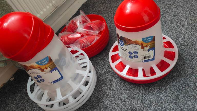 New Poultry Feeders and Drinkers for Chickens or Other Birds