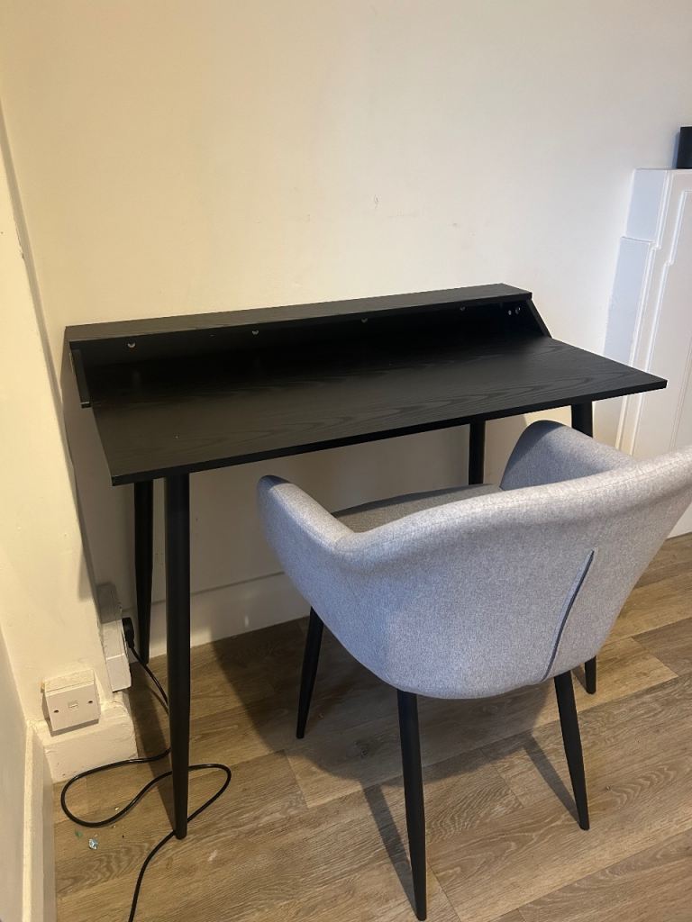 Black wood desk 