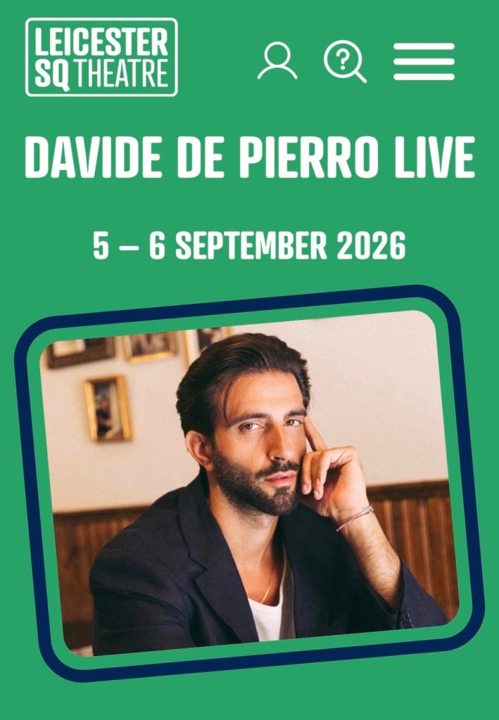 Davide De Pierro SOLD OUT Tickets London 6/9/26