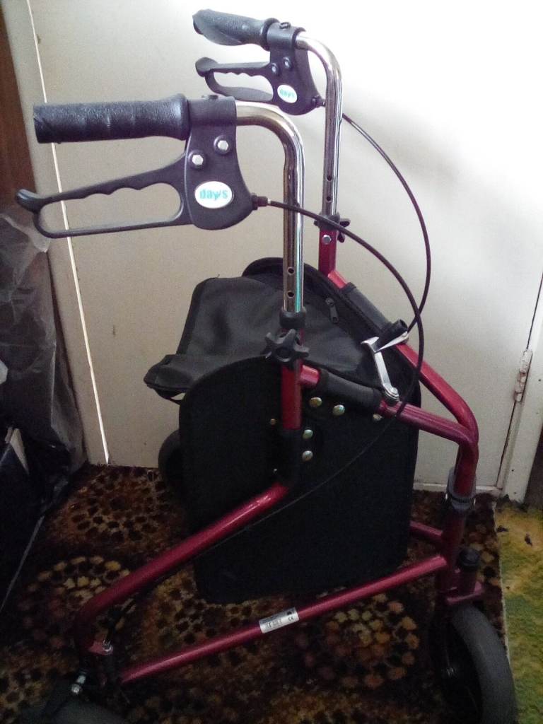 Drive Medical Folding Red Rollator Walker with  Storage Bag