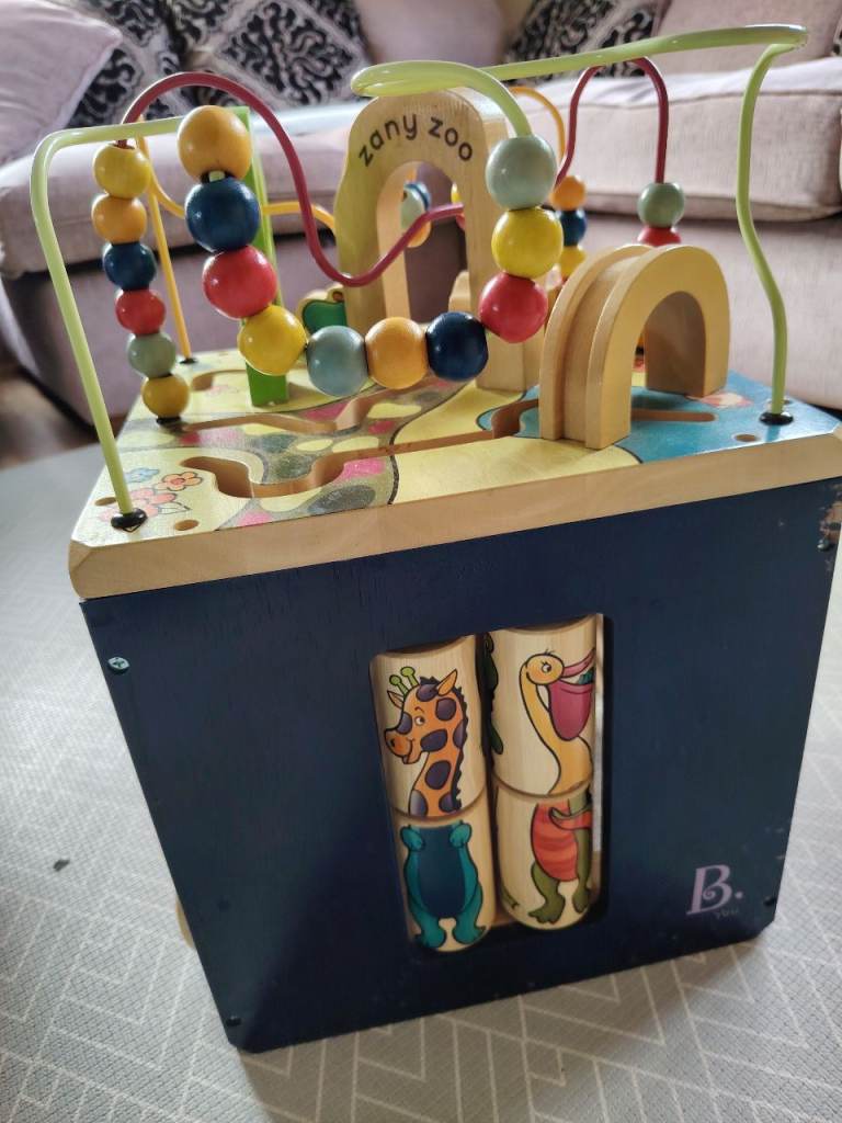 Zany Zoo wooden activity cube