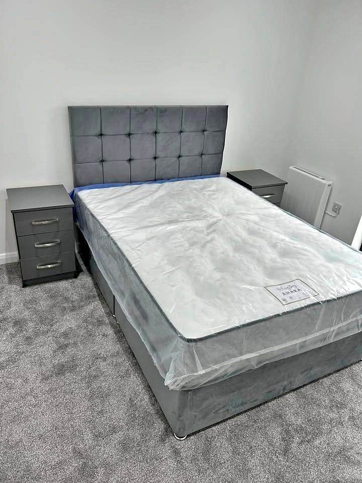 >>>🚛Luxury Beds 😘DIVAN 4FT Small Double Bed Base with Mattress & Storage Drawers 💥15% OFF❤️