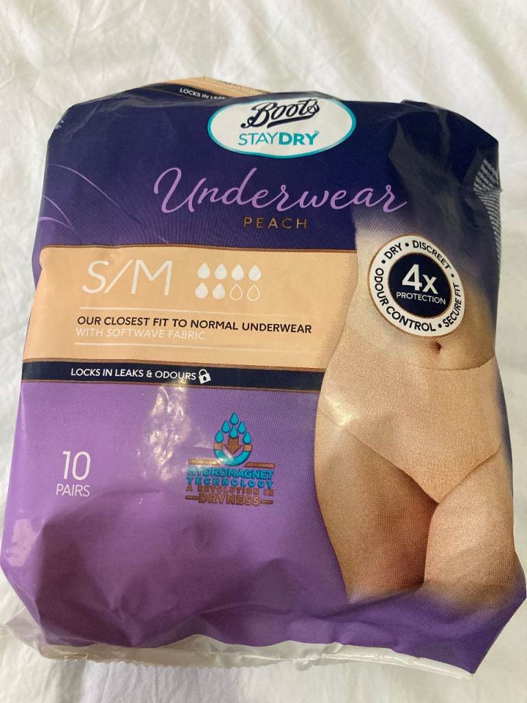 Boots Staydry Underwear Peach - Womens Small/Medium - 6 left unused from open packet