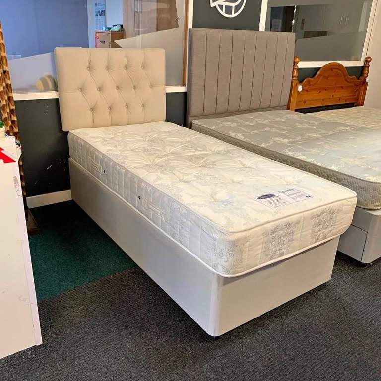 Stunning Divan || Single 3FT divan bed base with mattress & headboard || COD || Free Delivery