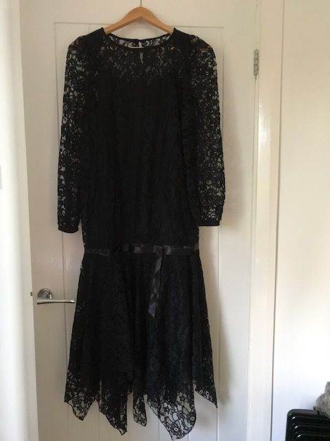 image for Black lace dress size 10