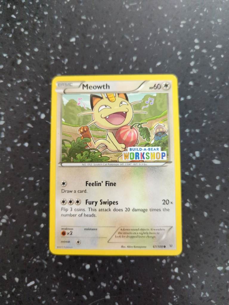 Pokémon card - Meowth Build a bear workshop 67/108
