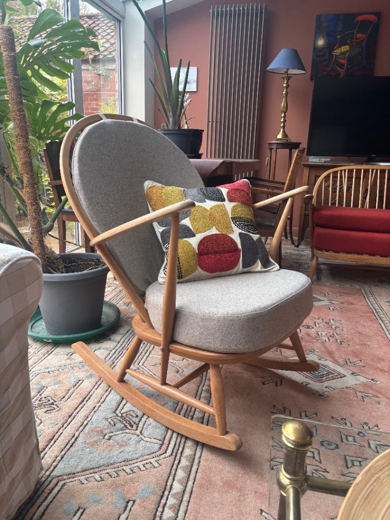 Ercol Windsor Grandfather rocking chair model 315 with new cushions