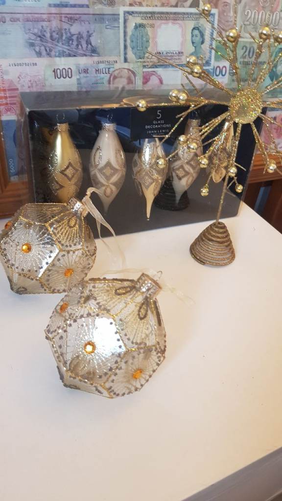 Lovely glass Christmas Decorations and Tree Topper