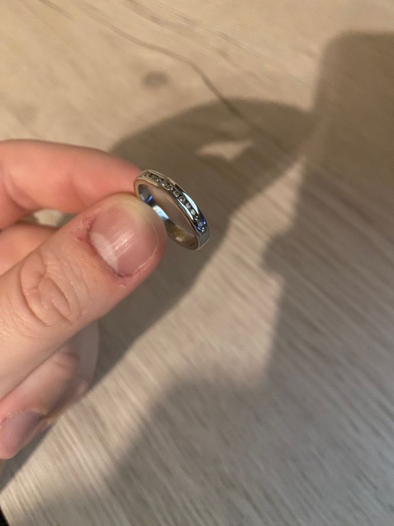 9ct white gold eternity ring with 12 channel set diamonds