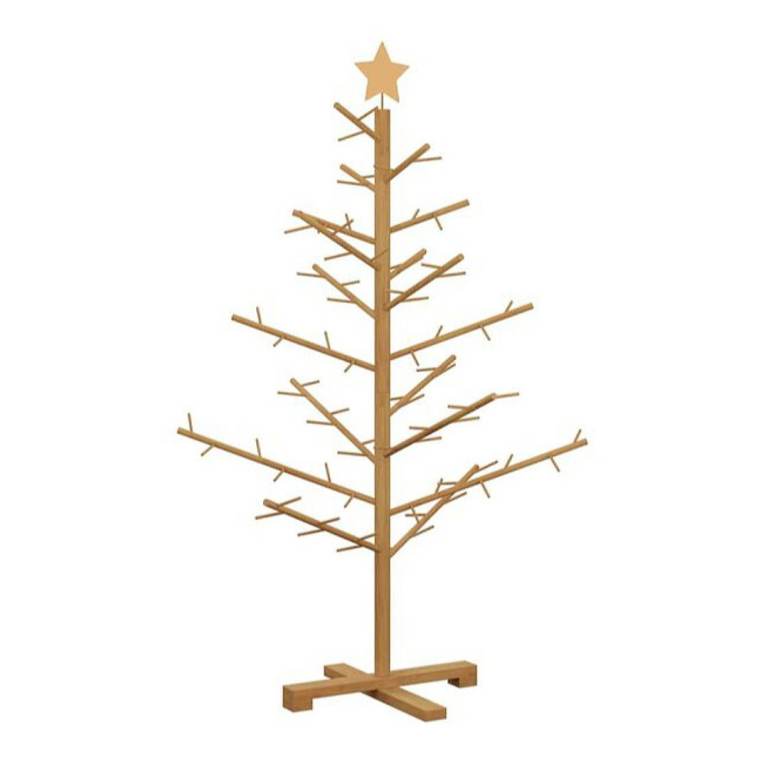Wooden Christmas Tree with Stand for sale - for assembly - brown colour 