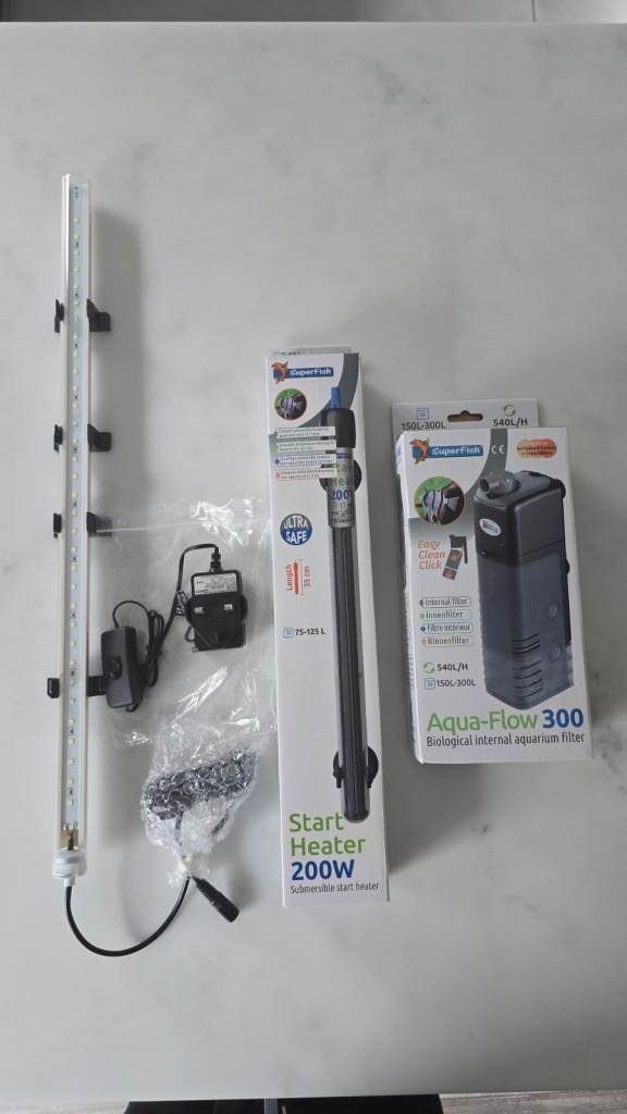 £35 Fish Tank Accessories: Water Heater / Filter / LED Lights (NEW)