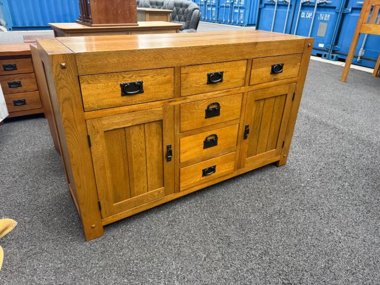 solid rustic Oak sideboard from Oak furniture Land possible Delivery