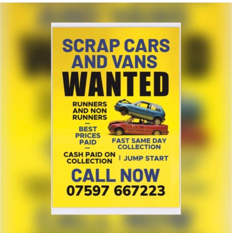 Scrap cars wanted