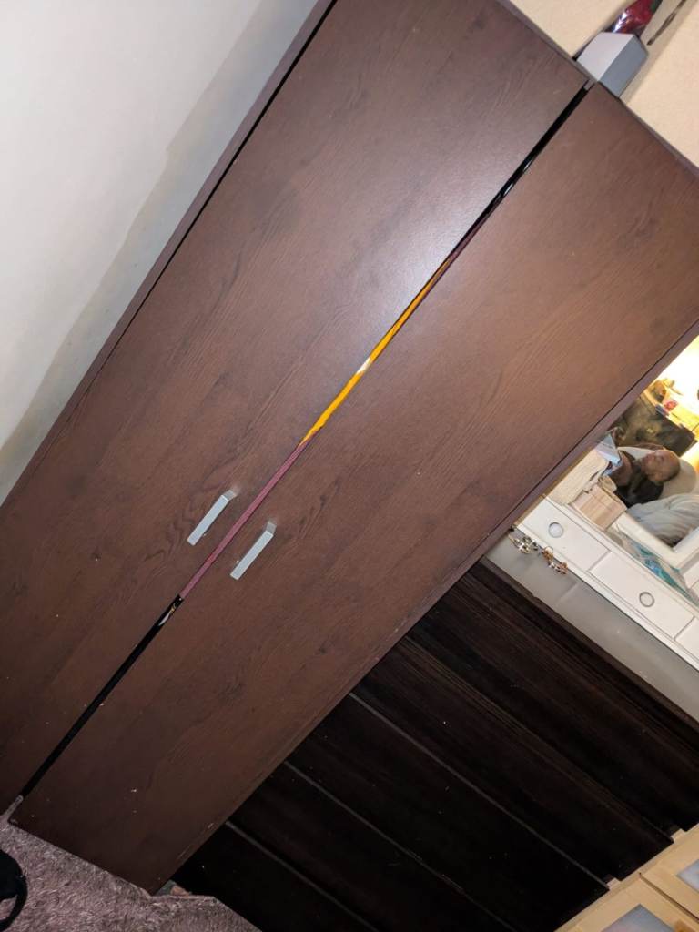 Dark Wood 2‑Door Wardrobe – Huddersfield