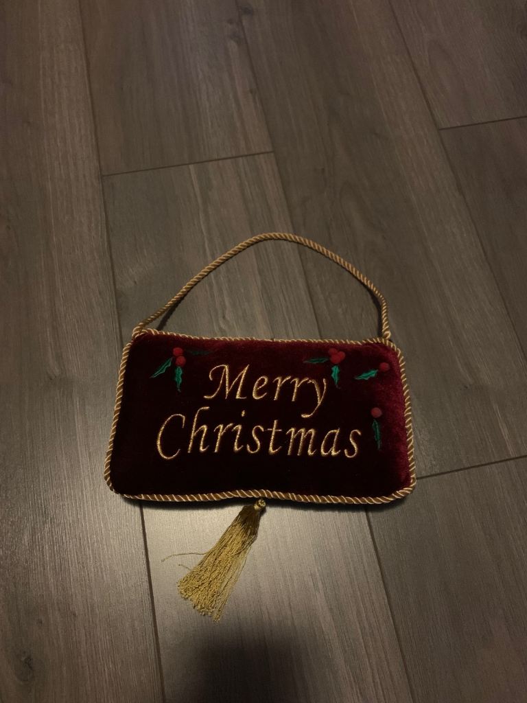 Embroidered Christmas Door Hanging Decoration