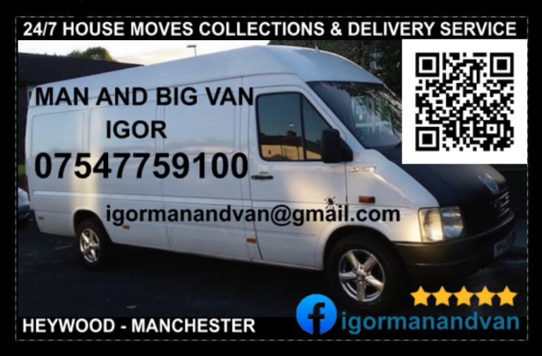 MAN AND VAN 24/7 HOUSE/FLATS MOVES COLLECTIONS AND DELIVERY SERVICE!