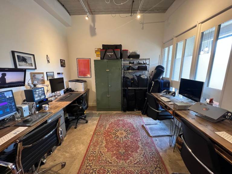 Desk Space with attached Storage in Hackney Studio.   