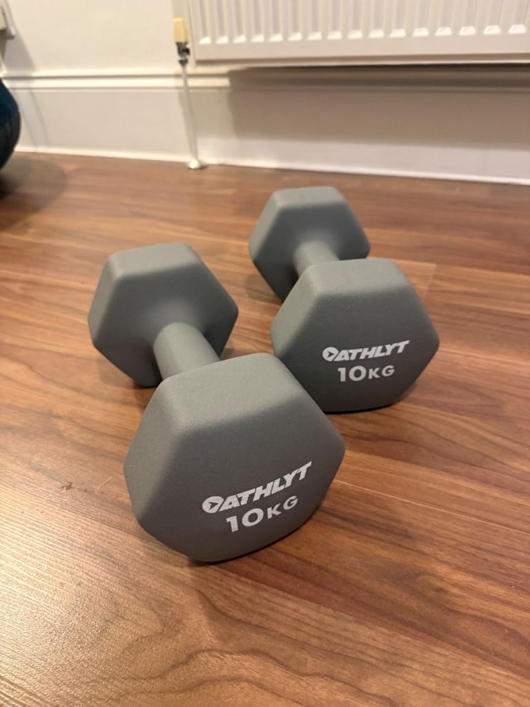 10kg Grey Dumbbells Pair – Like New