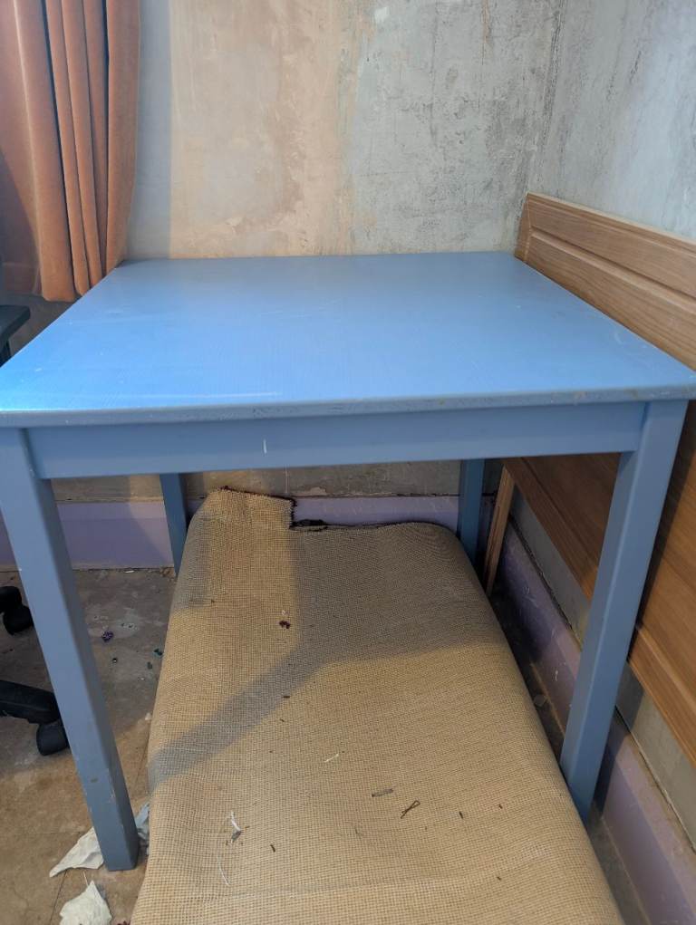Small Blue Wooden Table – Good Condition