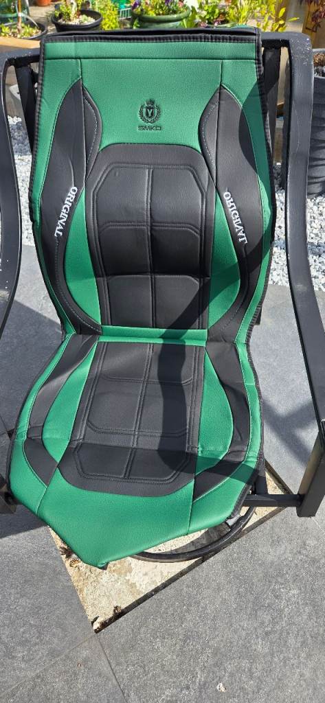 Black/ green seat covers 
